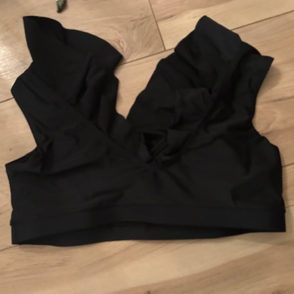 size medium womens bikini top swim suit swimming black